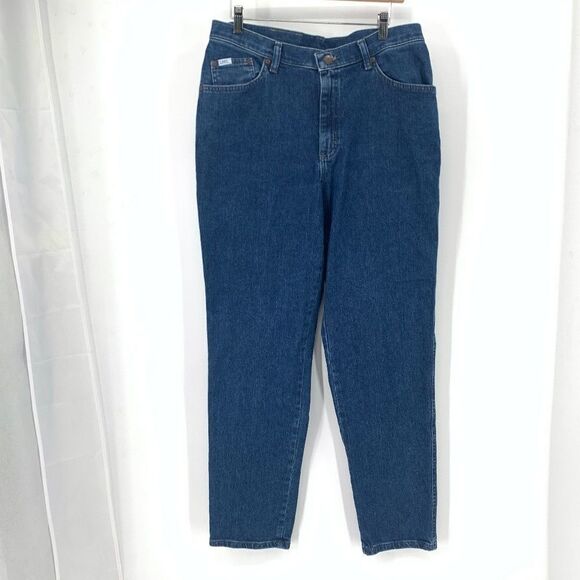 Vintage Lee Size 16M Women's High Waist Relaxed Fit Tapered Leg Mom Jeans - Picture 1 of 9
